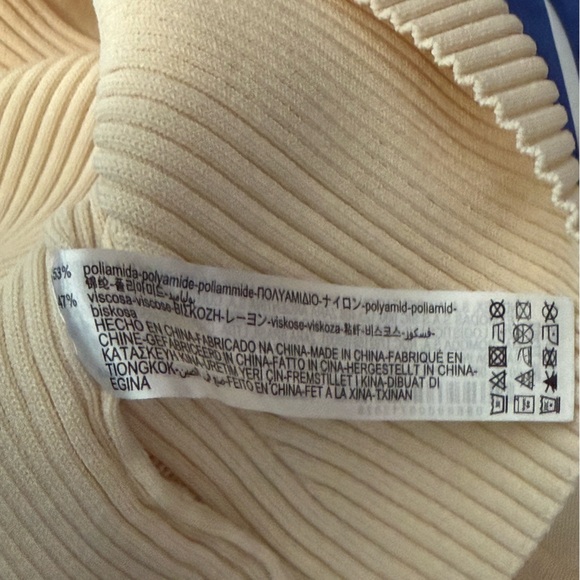 Rare Zara Ecru Ribbed Knit Midi Dress Sculpting Long Sleeve Bodycon Cream Beige - Picture 10 of 14